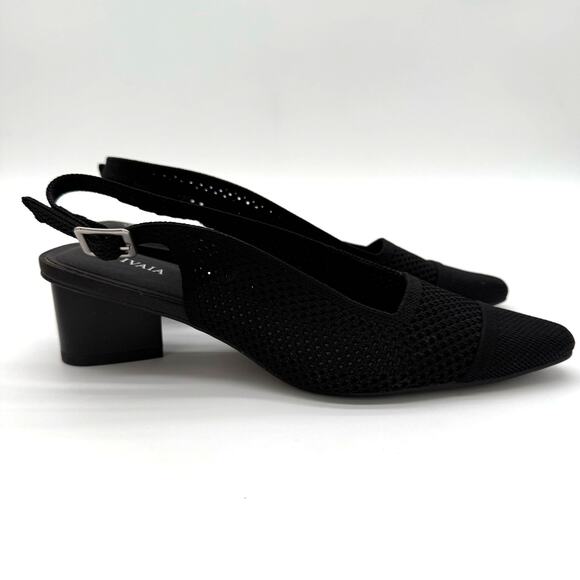 Vivaia Leah Pro Slingback Heel Comfort Old Money Minimalist Black Sandals 8 - Picture 1 of 8